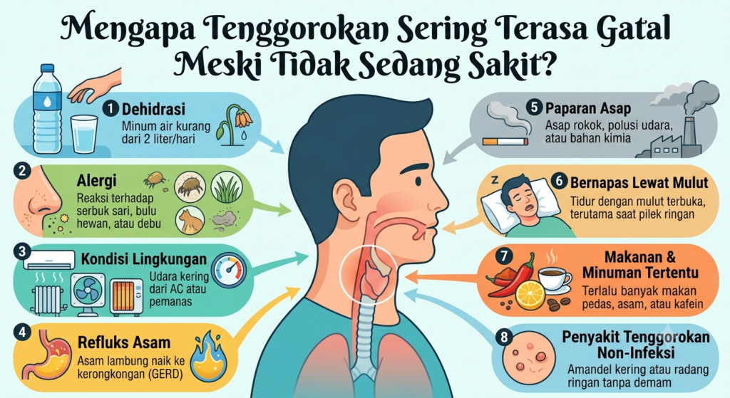 Mengapa Tenggorokan Sering Terasa Gatal Meski Tidak Sedang Sakit?